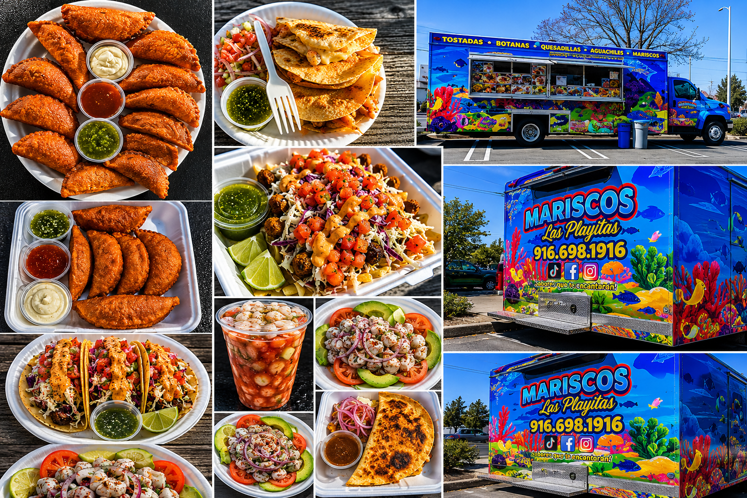 Mariscos Las Playitas food collage